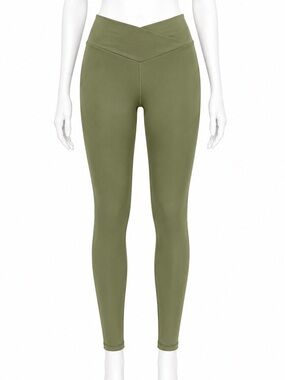offline by aerie High-Waist Olive Green V-Front Leggings size medium
